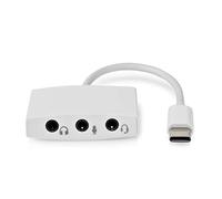 Nedis Adaptador USB-C™ | USB 2.0 | USB-C™ Macho | 3.5 mm Hembra | 0.10 m | Redondo | Niquelado | ABS/PVC | Blanco | Caja