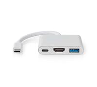 Nedis adaptador USB-C USB-C USB-A HDMI blanco (0,1 metros)