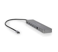 Nedis Adaptador USB multipuerto - USB 3.2 Gen 1 - Conector USB-C™ - Micro SD / RJ45 Hembra/SD / 2 x HDMI™ / 2 x USB-C™ / 3 x USB-A Hembra - 0,40 m - Redondo - Dorado - TPE - Antracita - Caja