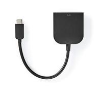 Nedis Adaptador USB | USB 3.2 Gen 1 | USB Type-C ™ Macho | DVI-D 24 + 1 Pin Hembra | 0.20 m | Redondo | Niquelado | PVC | Negro | Bolsa Polybag
