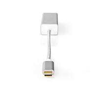 Nedis Adaptador USB | USB 3.2 Gen 1 | USB Type-C ™ Macho | RJ45 Hembra | Chapado en Oro | 0.20 m | Redondo | Nylon/Trenzado | Plata | Caja de Ventana