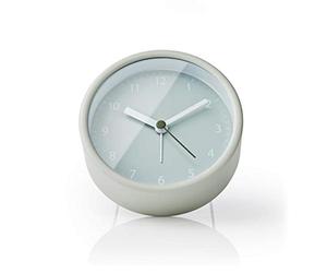 NEDIS Alrm - Reloj para mesita de Noche con Pantalla analógica, Funciona con Pilas, Color Verde Suave