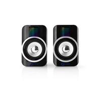 Nedis Altavoz compacto Gaming Stereo 2.0 USB 30W RGB, Negro