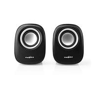Nedis, Altavoz de PC 2. 0, 12 W, Toma de 3.5 mm, Negro/Plata
