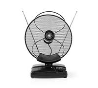 Nedis Anir2503Bk700 Antena Interior Hdtv, 0-25 Km, 30-36 Db de Ganancia, Fm/Vhf/Uhf, Negro