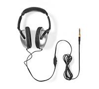 Nedis Auriculares con cable de 3,5 mm con diadema ajustable 2,7m, Plata