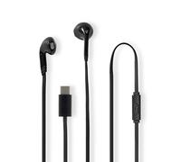Nedis Auriculares con cable USB-C con micrófono y control de volumen 1,2m, Negro