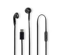 NEDIS Auriculares con Cable - USB-C - Longitud del Cable: 1,20 m - Micro Incorporado - Regulador de Volumen - Negro