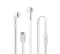 Nedis Auriculares con Cable USB C Tipo C con Cable con micrófono y Control de Volumen para iPhone 15 Plus, Samsung Galaxy S23, S22, S21 FE, iPad Pro, Huawei, Google Pixel