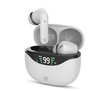 NEDIS Auriculares Totalmente inalámbricos - ANC (Active Noice Cancelling) - Bluetooth - Tiempo máximo de reproducción de la batería: 30 Horas - Control táctil - Carcasa de Carga inalámbrica -