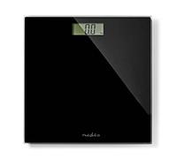 NEDIS Báscula Personal | Digital | Negro | Cristal Templado | Capacidad máxima de pesaje: 150 kg
