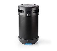 NEDIS Bluetooth® Party Boombox - 3.5 Horas - 4.1-210 W - Reproducción Multimedia AUX/USB - IPX5 - Conectable - Asa de Transporte - Luz de Fiesta - Negro/Plata