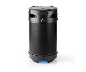 NEDIS Bluetooth® Party Boombox - 3.5 Horas - 4.1-210 W - Reproducción Multimedia AUX/USB - IPX5 - Conectable - Asa de Transporte - Luz de Fiesta - Negro/Plata
