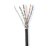 NEDIS Bobina de Cable | CAT6 | Sólido | S/FTP | CCA | 305.0 m | Outdoor | Redondo | PE | Negro | Caja cartón