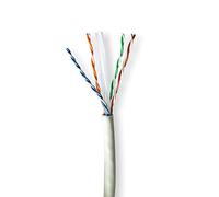 NEDIS Bobina de Cable | CAT6a | Sólido | U/UTP | Cobre | 305.0 m | Para interior | Redondo | LSZH | Gris | Caja de acceso