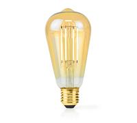 Nedis Bombilla Filamento LED E27 ST64 4,9 W 470 lm Retro Regulable, Dorado