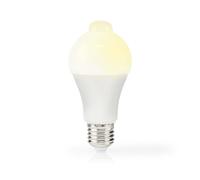 Nedis, Bombilla LED E27 A60 8,5W 806lm 3000K Esmerilado con sensor de movimiento [EEK: F]