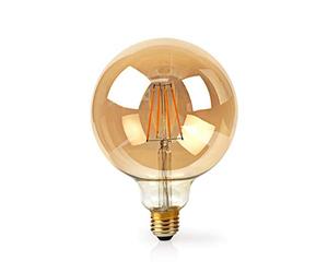 NEDIS Bombilla LED regulable con filamento E27, 125 mm, 5 W, 500 lm, control de voz a través de Alexa o Google Home, IFTTT, Plug & Play, no requiere concentrador ni suscripción, SmartLife, blanco