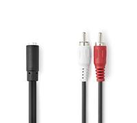 Nedis Cable adaptador de audio de 2 RCA a clavija de 3,5 mm hembra 20 cm,