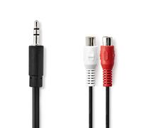 Nedis Cable adaptador de audio de 3,5 mm a 2 RCA hembra 20 cm,