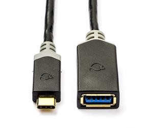 Nedis cable adaptador USB-C a USB-A negro (0,15 metros)