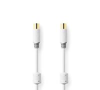 NEDIS Cable coaxial Cable coaxial | IEC (coaxial) Macho | IEC (coaxial) Hembra | Chapado en Oro | 75 Ohm | Doble blindado | 2.00 m | Redondo | PVC | Blanco | Caja de Ventana 3.00 m 3.00 m