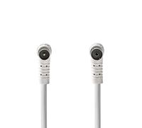NEDIS Cable coaxial | IEC (Coaxial) Macho | IEC (Coaxial) Hembra | Niquelado | 120 dB | 75 Ohm | Apantallado Quad | 1.50 m | Redondo | PVC | Blanco | Caja