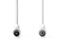 NEDIS Cable coaxial | IEC (Coaxial) Macho | IEC (Coaxial) Hembra | Niquelado | 120 dB | 75 Ohm | Apantallado Quad | 15.0 m | Redondo | PVC | Blanco | Label