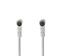 NEDIS Cable coaxial | IEC (Coaxial) Macho | IEC (Coaxial) Hembra | Niquelado | 120 dB | 75 Ohm | Apantallado Quad | 5.00 m | Redondo | PVC | Blanco | Label