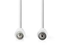 NEDIS Cable coaxial | IEC (Coaxial) Macho | IEC (Coaxial) Hembra | Niquelado | 90 dB | 75 Ohm | Doble blindado | 10.0 m | Redondo | PVC | Blanco | Label