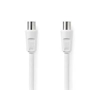 NEDIS Cable coaxial | IEC (Coaxial) Macho | IEC (Coaxial) Hembra | Niquelado | 90 dB | 75 Ohm | Doble blindado | 10.0 m | Redondo | PVC | Blanco | Caja