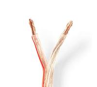 Nedis Cable para altavoz (2 x 6,00 mm², CCA, 100 m, redondo, PVC, envuelto en transparente)