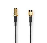 NEDIS Cable de antena - SMA macho - hembra SMA - chapado en oro - 50 ohmios - apantallamiento individual - 2.00 m - redondo - PVC - negro - etiqueta
