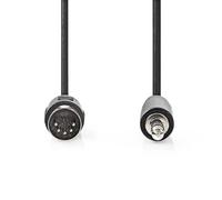 NEDIS Cable de audio DIN de 5 pines, conector de 3,5 mm, niquelado, 1,00 m, redondo, PVC, color negro