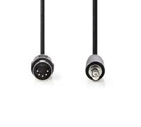 NEDIS Cable de audio DIN de 5 pines, conector de 3,5 mm, niquelado, 2,00 m, redondo, PVC, color negro