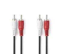 Nedis Cable de Audio Estereo 2x R CA Macho - 2x RCA Macho, 1.0 m, negro