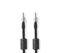 NEDIS Cable de Audio estéreo Cable de Audio estéreo | 3.5 mm Macho | 3.5 mm Macho | Chapado en Oro | 2.50 m | Redondo | Antracita | Caja de Plástico 5.00 m 5.00 m