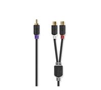 Nedis, Cable de audio para subwoofer RCA macho a 2 RCA hembra 0,2 m