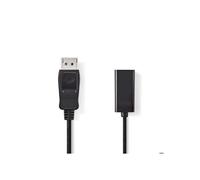 Nedis - Cable DisplayPort Macho | Salida HDMI | 4K @ 30hz | Niquelado | 0,20 m | Redondo | PVC | Negro | Caja