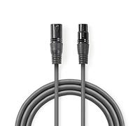 Nedis Cable DMX Digital de 110 Ohmi os XLR de 3 Pines Macho, 0.5, gris