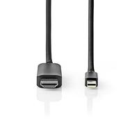 NEDIS Cable Mini DisplayPort - DisplayPort 1.4 - Mini DisplayPort macho - HDMI™ - 48 Gbps - 2 m - Redondo - Negro