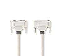 Nedis Cable Serie D-SUB de 25 Pin es Macho - D-SUB de 25 Pi, 5.0, marfil
