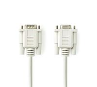 Nedis Cable serie D-Sub 9 pines macho a hembra 2,0 m marfil