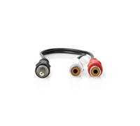 Nedis Cable Subwoofer RCA 0.20m Macho a 2xRCA Hembra Conexión Estable,