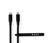 NEDIS Cable USB - USB 3.2 Gen 1 - Conector USB-C™ - Conector USB-C™ - 60 W - 8K @ 30Hz - 5 Gbps - niquelado - 1,50 m - Redondo - Silicona - Negro - Caja