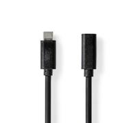 Nedis Cable USB | USB 3.2 Gen 1 | USB Tipo C ™ Macho | USB Type-C ™ Hembra | 5 Gbps | 60 W | Niquelado | 2.00 m | Redondo | PVC | Negro | Bolsa de plástico