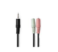NEDIS CABO AUDIO 3.5ST M 4PIN 2X3.5 ST F 20CM