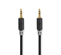 Nedis CABW22000AT100 Cable de Audio Estéreo | Macho de 3,5 mm - Macho de 3,5 mm | 10 m | Antracita
