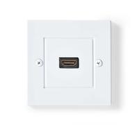 NEDIS Enchufe de pared HDMI - 1 x HDMI hembra - 4 K @ 60 Hz - Salida HDMI - Negro - 18 Gbps - Chapado en oro - Caja