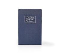 Nedis Caja fuerte con cerradura de llave, diseño de diccionario compacto, capacidad de 1,6 litros, 22,8 x 14,7 x 4,8 cm, construcción de acero enrollado, incluye 2 llaves de repuesto